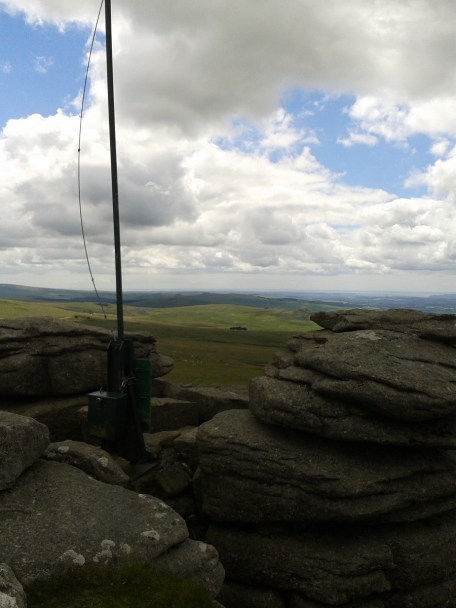 Military flag pole on Great Mis Tor