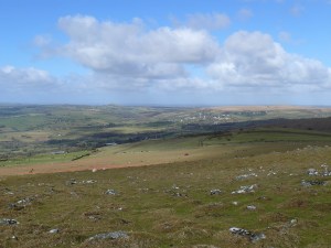 Cornwall with the prominent Brentor from the slopes of Cox Tor 