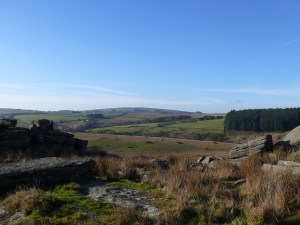 Looking to Princetown from Crockern Tor