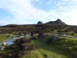 Looking back to Haytor from the path down to Holwell Tor