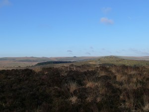 Views of Bellever Tor and beyond from Laughter Tor