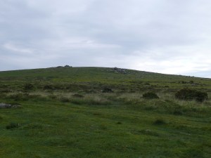 Looking up to Little Staple Tor to the right, with Middle Staple Tor left and behind