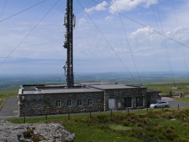 The TV transmitter station, the mast stands at 196 metres high