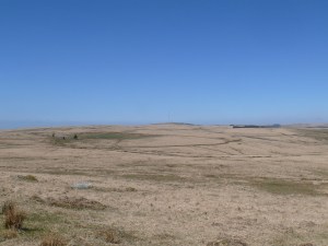 Looking back down to the farm on the left with Princetown in the distance