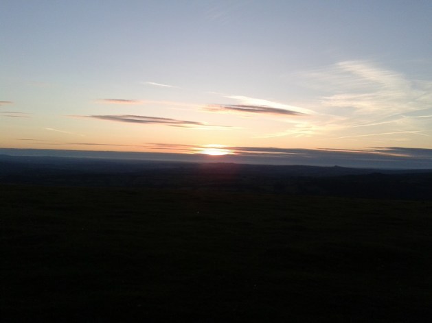 Sunset Peek Hill, Brentor is the tiny bump to the right