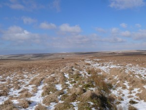 Redlake spoil heap on the right from Quickbeam Hill