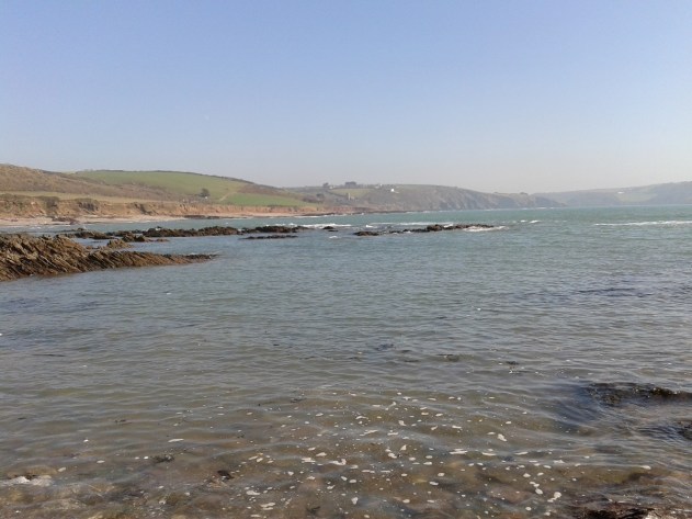 The Mewstone from the path to Heybrook Bay