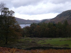 First view to Ullswater from the wall beside Glenamara Park