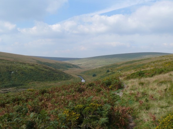 Looking back towards our 'ford' the dimple on the horizon in the spoil heap at Redlake