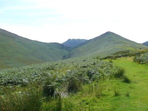 The way ahead, the dip in the middle is Barrow Door where we are heading, with Stile End on the right and the nobbly Causey Pike behind
