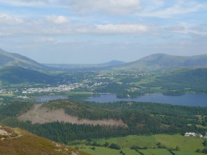 Keswick town and Derwent Water
