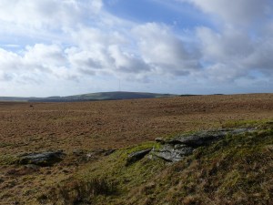 North Hessary Tor and the mast from Beardown Tor