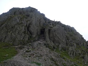 Crinkle number 2 and the bad step, we took the easier path, to the left. Person in the blue gives some scale.