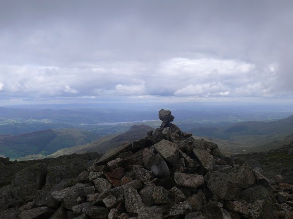 Long Top, Crinkle 2 summit, Windermere in the distance