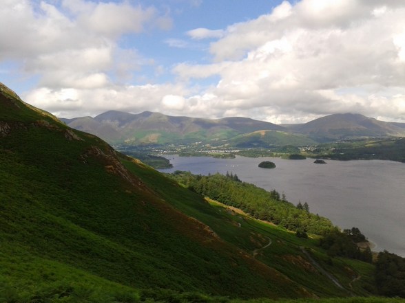 Starting the decent from Hause Gate looking down Derwent Water