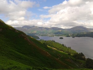 Starting the decent from Hause Gate looking down Derwent Water