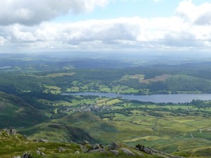 Coniston village next to Coniston Water