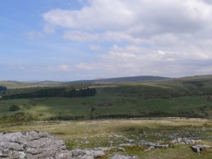 North Hessary Tor and the mast from Down Tor