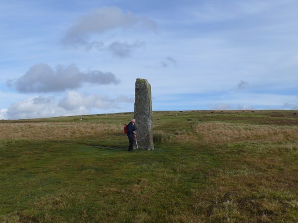 Drizzlecombe with the tallest standing stone on Dartmoor at around 4.5m