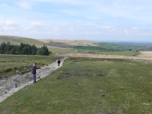 Heading back to the car park with the scout hut in the trees