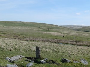 Looking across to Drizzlecombe from the path to Eylesbarrow