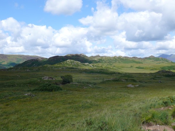 Over the boggy ground to Grange Fell