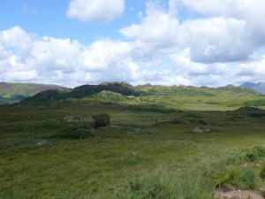 Over the boggy ground to Grange Fell