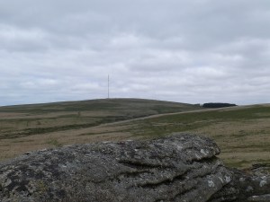 Looking to North Hessary Tor and the mast from Hart Tor