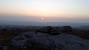 Seeting sun on Hawks Tor
