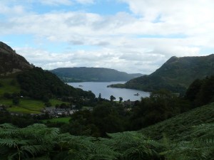 Climbing to Keldas with views back to Glenridding and Ullswater