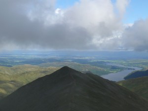 Looking over Catstycam to Ullswater and the Pennines in the distance