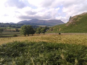 As we follow the wall round the views to Skiddaw are ever-present