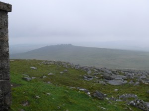 Clouds parted briefly to give a view down to West Mill Tor