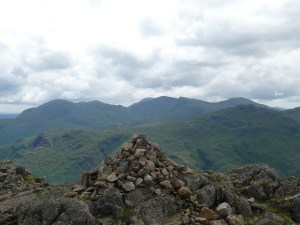 Harrison Stickle summit with the Coniston range behind