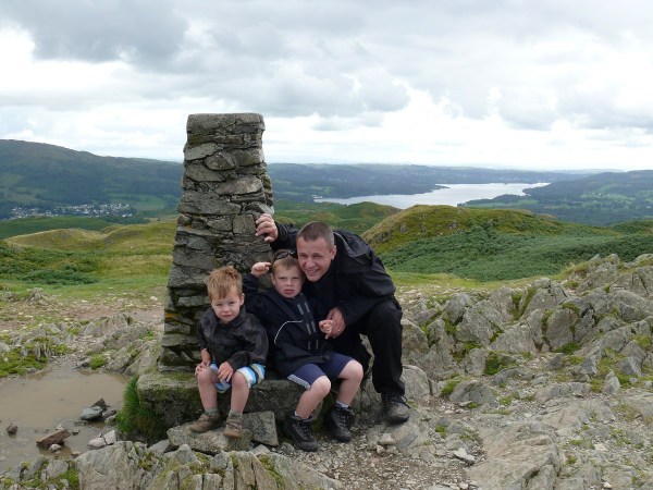 Me and the boys at Loughrigg summit, their first Wainwright!