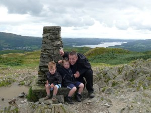 Me and the boys at Loughrigg summit, their first Wainwright!