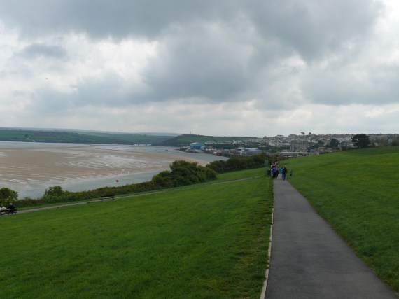 Looking back to Padstow as we head up the path to the war memorial
