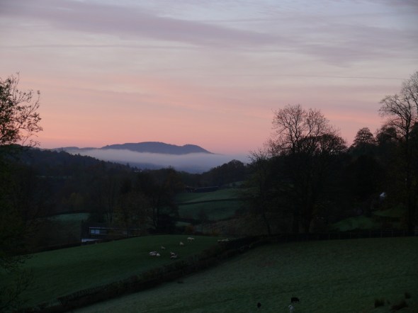 We woke to a cloud inversion over Windermere to the south