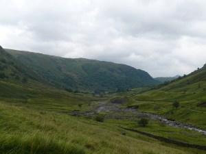 Looking back to Seathwaite Farm