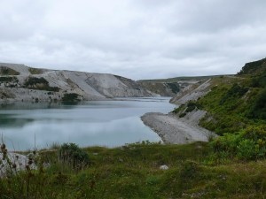 Opening out now and a look into one of Lee Moor's clay pits
