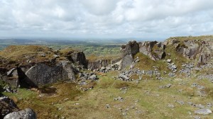 Swell Tor quarry with views to Cornwall beyond