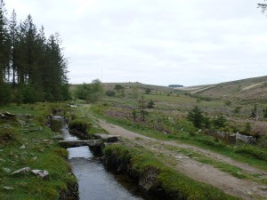 And looking along the leat to Black Tor in the centre