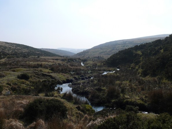 Looking out of the East Dart valley