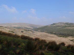 Hartland Tor on the right at the start of the climb up to Broad Down