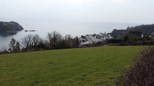 Heading for the castle, looking out to sea here