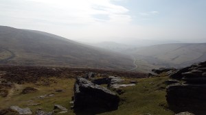 Heading up to Hookney Tor and looking along Challacombe Down