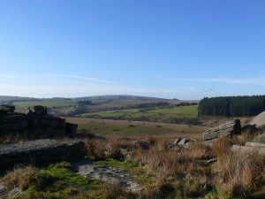 The view to North Hessary Tor and the mast from Crockern Tor