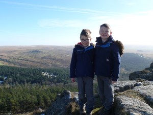 The boys are happy to be on Leather Tor