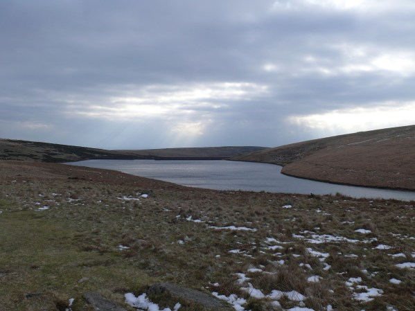 Looking back at the reservoir and the dam