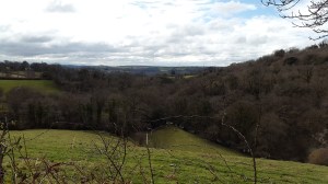 Looking back with the River Avon in the trees below